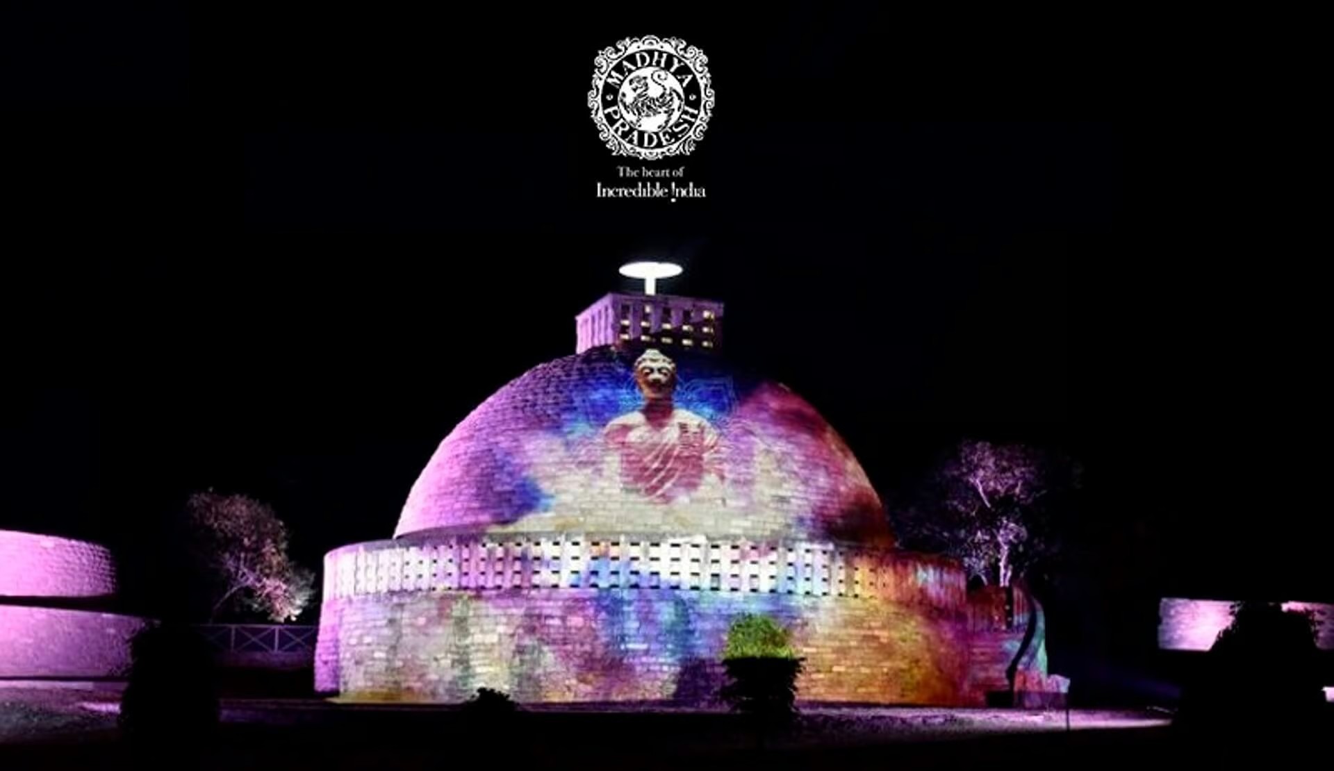 Sanchi stupa projection